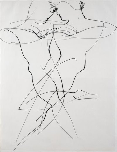Dois balançando em contramovimento de Oskar Schlemmer